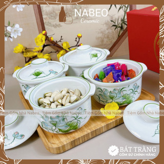 Khay mứt tết gốm sứ bát tràng, nhiều mẫu mã trang trí tết nguyên đán đã gồm khay gỗ