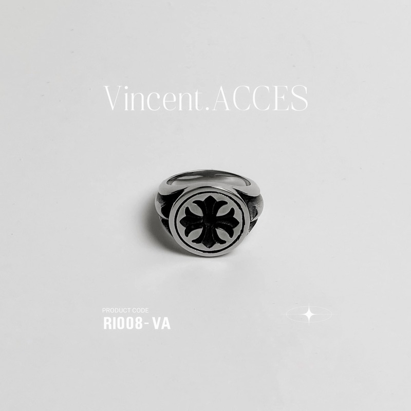 VINCENT STEAL STAMP RING / Nhẫn Tròn Kí Tự Hoạ Tiết THÉP TITAN KHÔNG GỈ