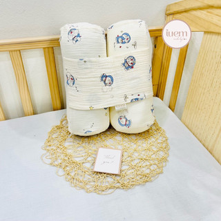 Gối chặn cho bé, gối chặn sơ sinh vải xô Muslin Organic 100% bông tự nhiên