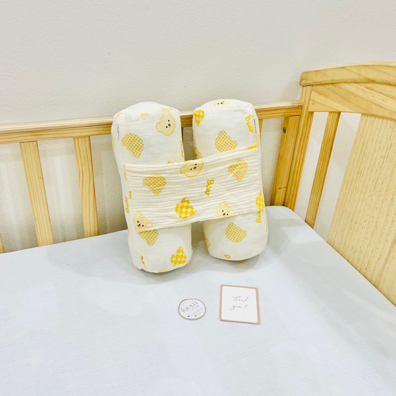 Gối chặn cho bé, gối chặn sơ sinh vải xô Muslin Organic 100% bông tự nhiên