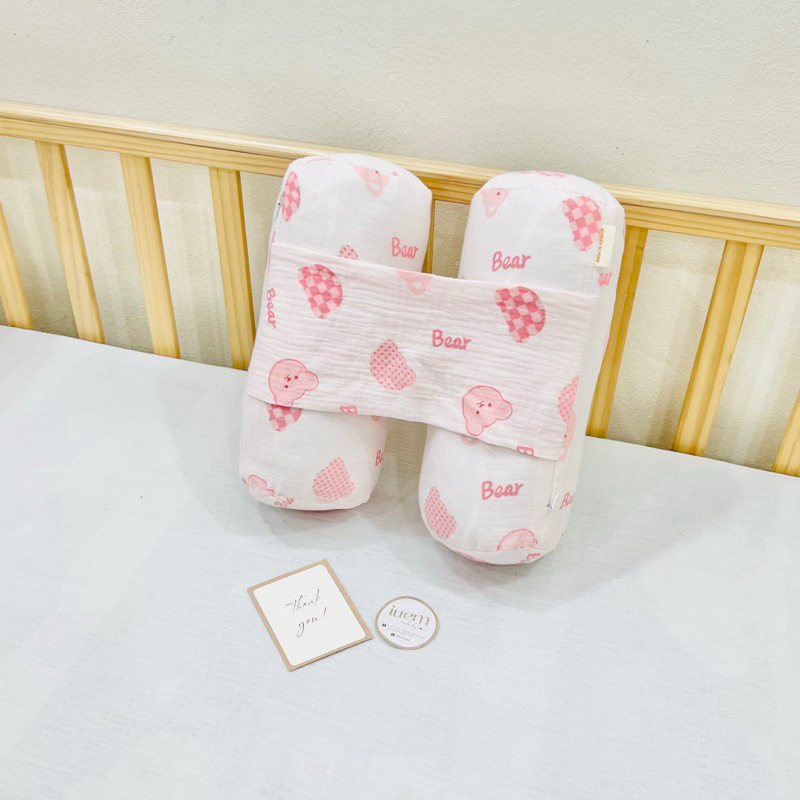 Gối chặn cho bé, gối chặn sơ sinh vải xô Muslin Organic 100% bông tự nhiên