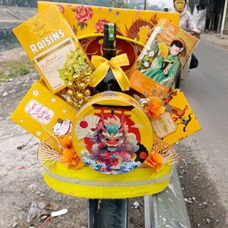 Ảnh thật - khay quà tết kèm túi xách sang trọng - GIỎ QUÀ TẾT 2024 (gói theo yêu cầu khách hàng