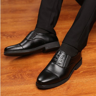 Giày tây nam da cao cấp, tăng chiều cao 6-7cm, đế cao su khâu chắc chắn, mũi tròn size 38 đến 44 - GD CAO