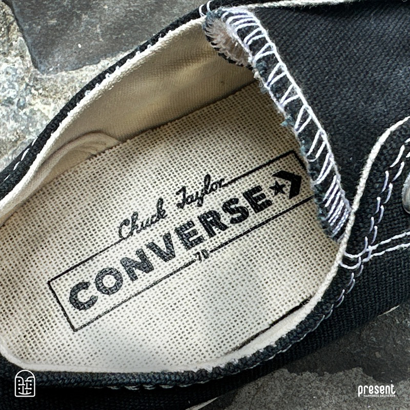 Giày Converse 1970s chính hãng, Converse cổ cao cổ thấp màu đen real fullbox Present Original Sneakers