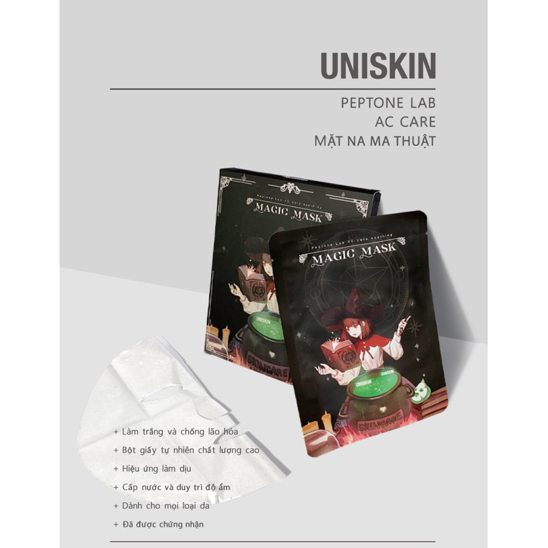 Mặt nạ thần kỳ Uniskin Pepton Lab AC Care Soothing (1 hộp 5 miếng)  MẶT NẠ UNISKIN PEPTONE
