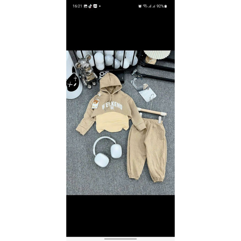 Bộ xốp/nỉ xốp 3 chi tiết cho bé