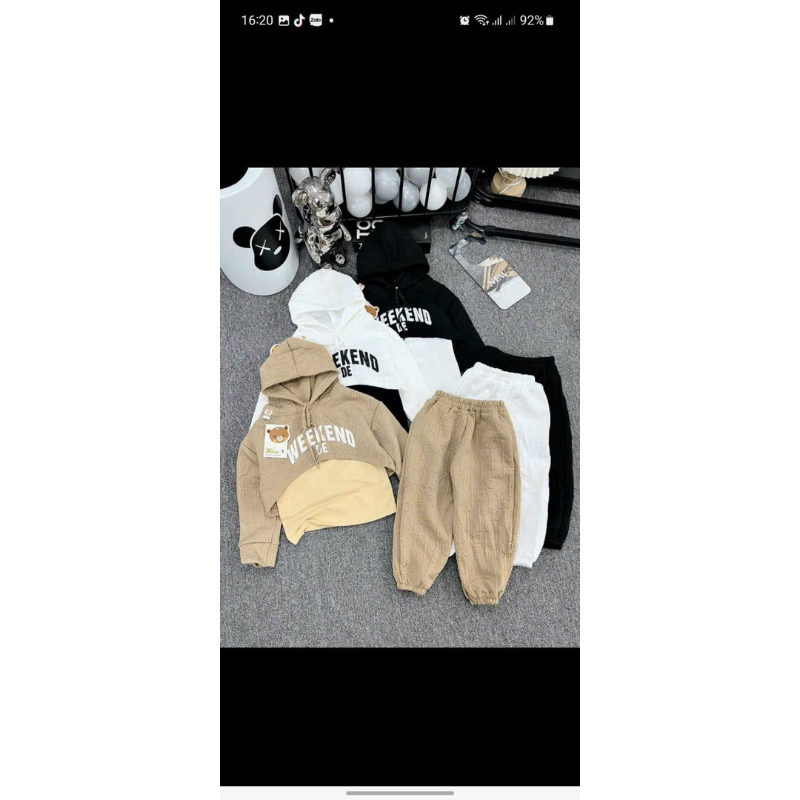 Bộ xốp/nỉ xốp 3 chi tiết cho bé