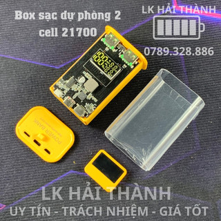 Vỏ mạch box sạc dự phòng sạc nhanh 22.5w trong suốt 2 cell 21700