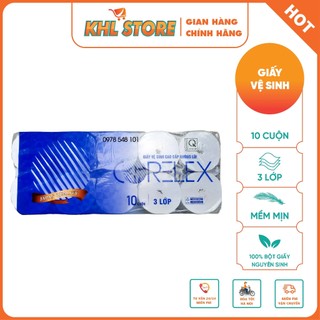 Giấy vệ sinh tái chế corelex 10 cuộn không lõi - an toàn_mềm mại_thân thiện môi trường
