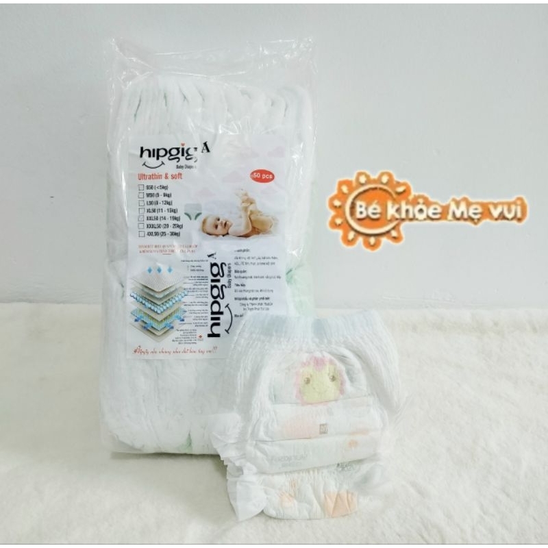 Tã bỉm Quần HIPGIG A- Hàng bo đẹp, thấm tốt, bỉm mềm đủ size S/M/L/XL/2XL/3XL