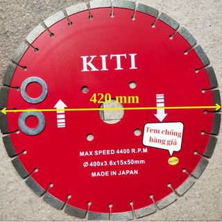 Lưỡi cắt bê tông - lưỡi cắt đá 400mm có răng hiệu kiti - hàng xịn
