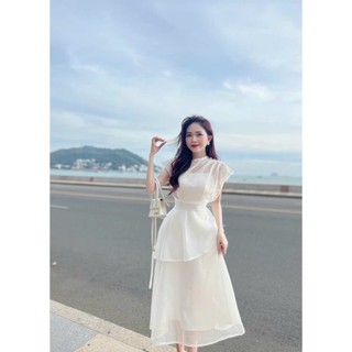 Đầm xòe tiểu thư chất voan mềm có lót 2 lớp xinh y hình