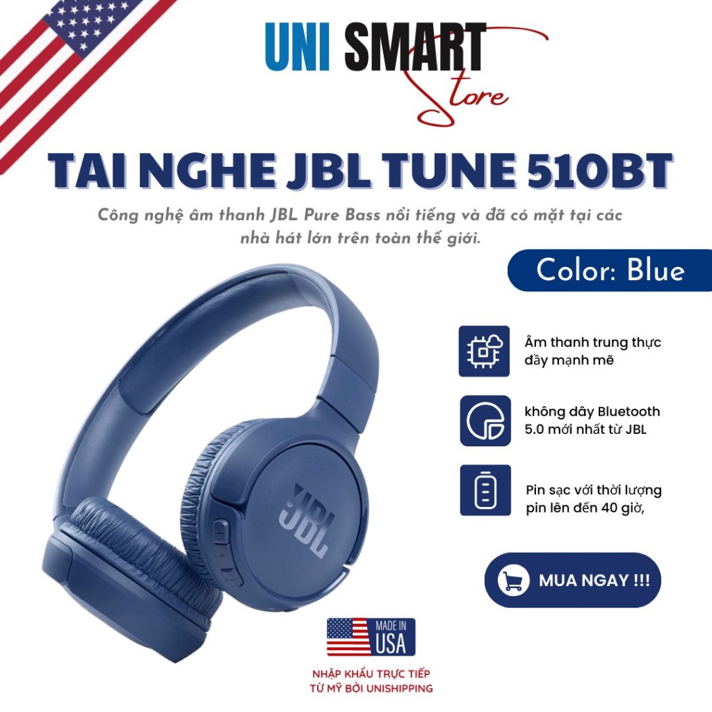 Tai nghe JBL Tune 510BT / Color: Blue