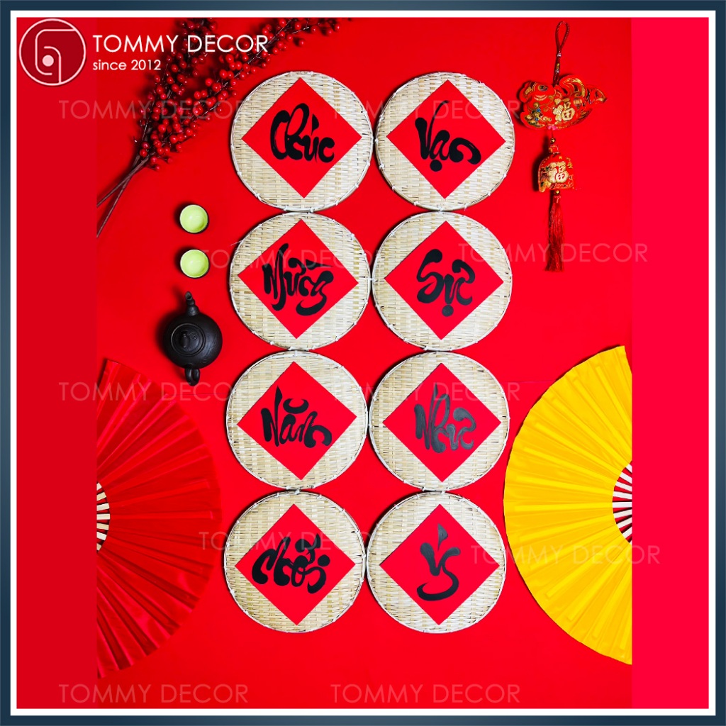 Bộ 4 mẹt tre/nia mây tre trang trí TẾT TOMMY DECOR