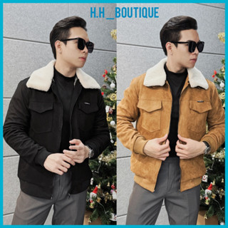 Áo khoác nam da lộn ,áo khoác da lộn nam 2 lớp lót lông cao cấp giữ nhiệt