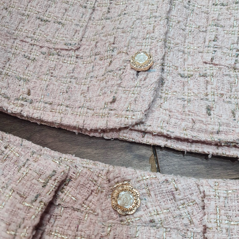 Set dạ áo khoác 2 túi + chân váy ly xoè