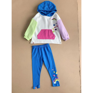 Bộ nỉ Primark tay hồng vàng bé gái