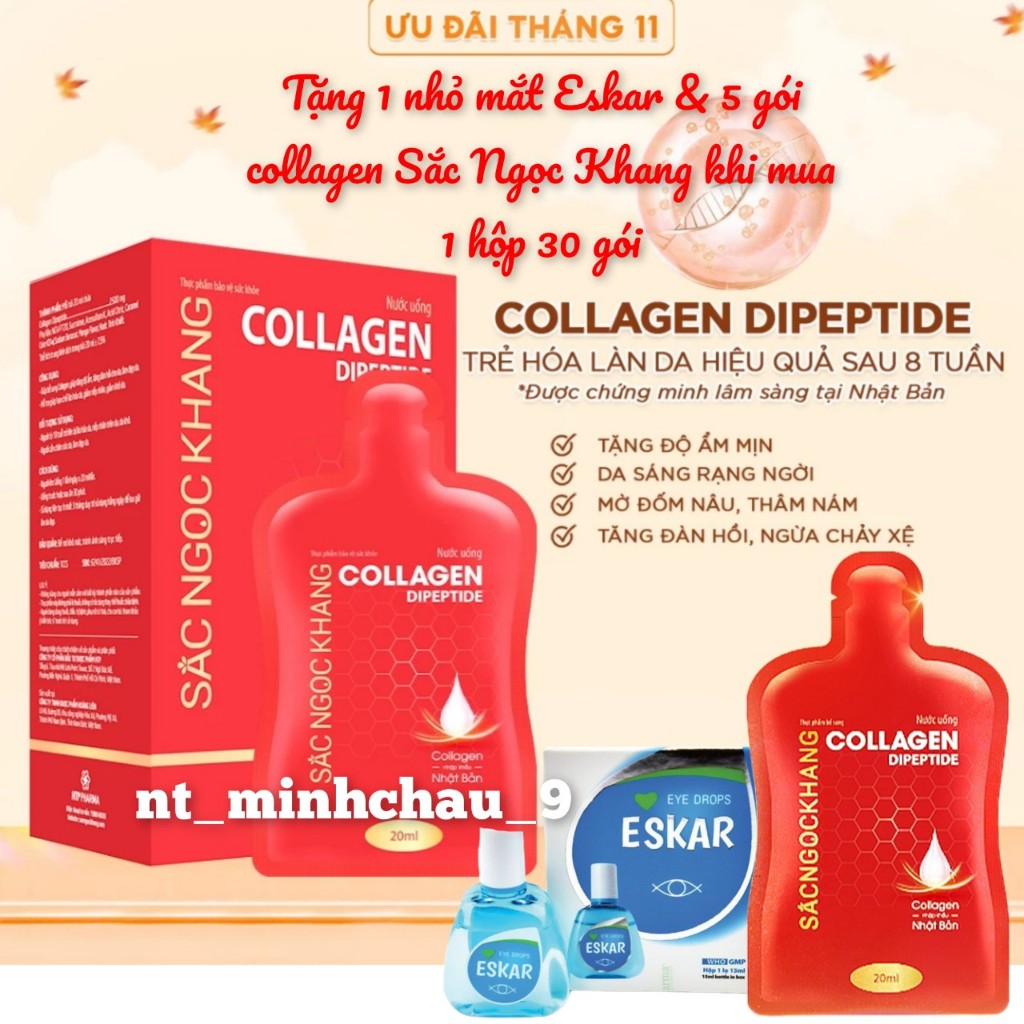 [ 30 gói ] Nước uống đẹp da Collagen Dipeptide Sắc Ngọc Khang (1 hộp 30 gói, 1 gói/ngày)- săn chắc và sáng mịn