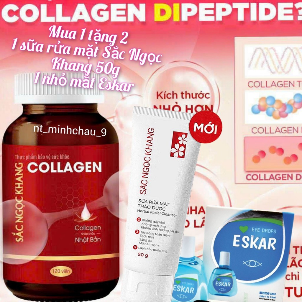 Viên uống collagen Sắc Ngọc Khang (hộp 120v), trẻ đẹp cùng thời gian