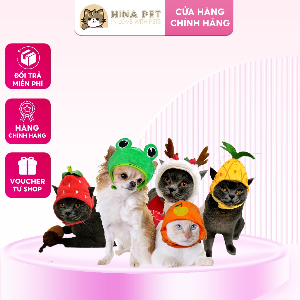 Mũ nón len cho chó mèo hình dáng siêu dễ thương