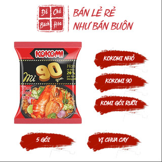 Combo 5 gói mì Kokomi thường, Kokomi 90, Kokomi Gói Rưỡi vị chua cay