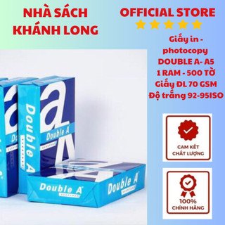 Giấy DOUBLE A A5 (70) 500 tờ