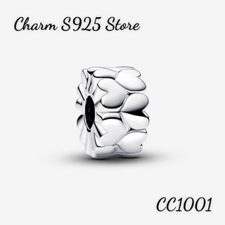 Charm pan ale khoá chặn tim nổi bạc s925 thuần khiết hàng cao cấp