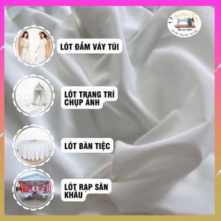 Vải Lót lụa mềm mịn màu trắng, vải lót may mặc