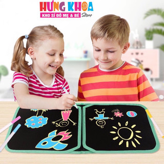 Sổ vẽ tự xoá phát sáng cho bé mẫu mới tặng kèm bút và khăn lau