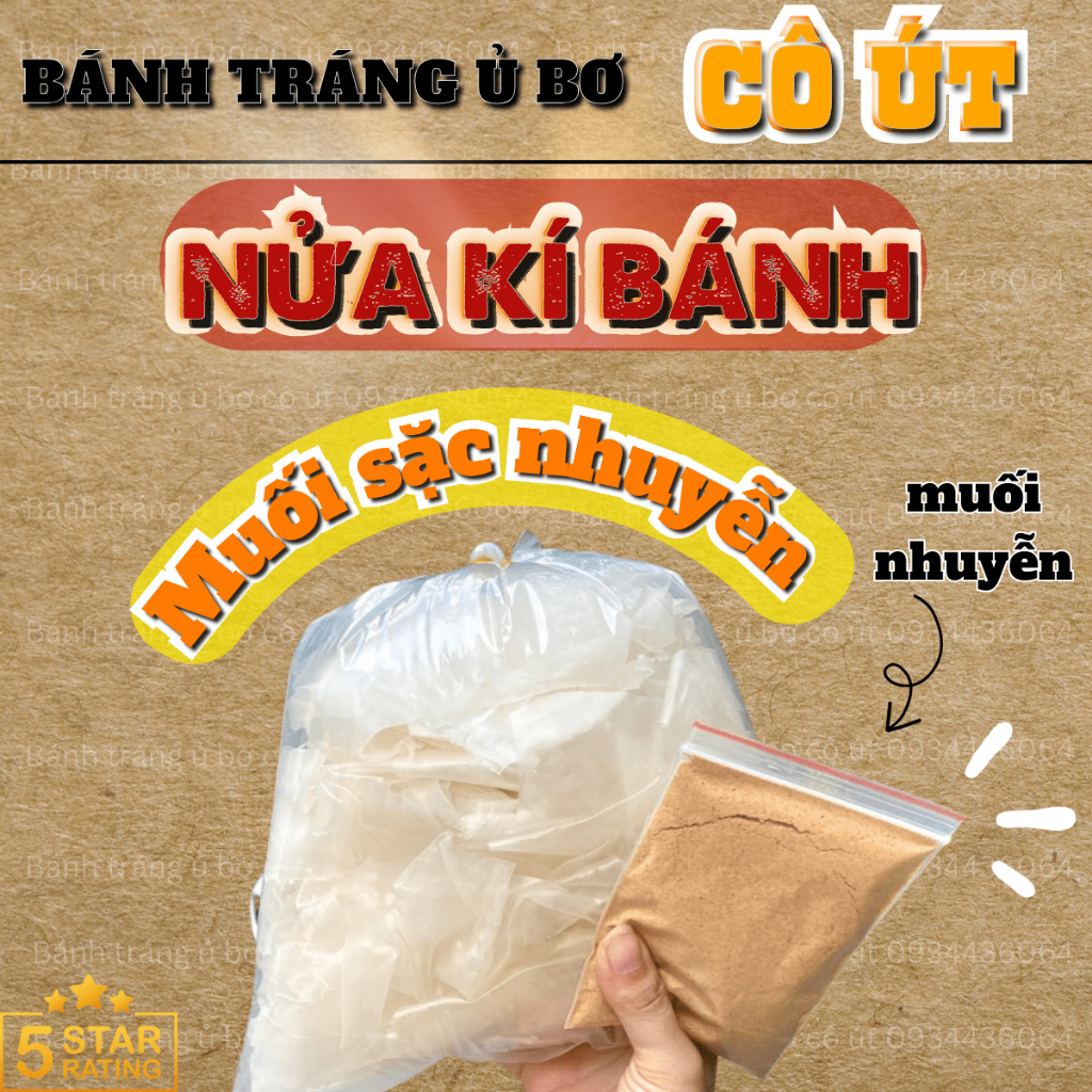 Bánh tráng phơi sương muối nhuyễn, bánh tráng phơi sương muối sặc (Gói nửa kí)