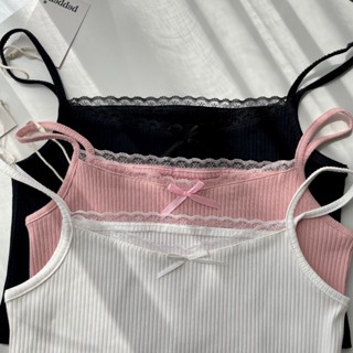  Áo 2 Dây Croptop Viền Ren Pepper Clothing Áo Thun 2 Dây Hoa Nhí Nhiều Màu Dáng Ngắn Nữ Tính Ngọt Ngào Floral Top 