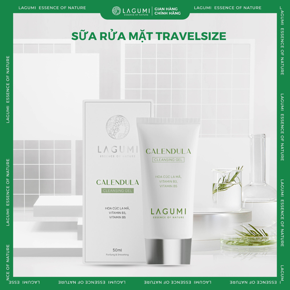 Sữa rửa mặt sạch sâu ngừa mụn Lagumi Calendula Cleansing Gel 50ml - BIBABO