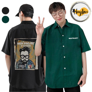 Áo sơ mi nam nữ đều mặc được kiểu tay lỡ form rộng Unisex in hình đường thẳng Hình Toán học hot nhất