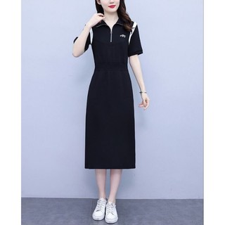 Đầm thun cổ bẻ kèm pk cao cấp