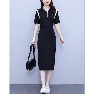 Đầm thun cổ bẻ kèm pk cao cấp