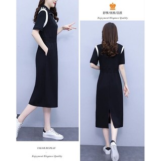 Đầm thun cổ bẻ kèm pk cao cấp