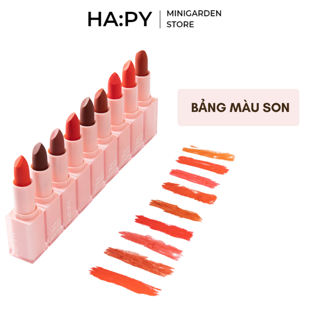 SON KEM LÌ CREAM LIPSTICK SIÊU MỀM MỊN - SON HAPPY VELVET LIPSTICK - SON SÁP PHIÊN BẢN 2023