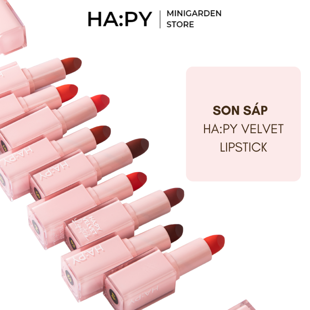 SON KEM LÌ CREAM LIPSTICK SIÊU MỀM MỊN - SON HAPPY VELVET LIPSTICK - SON SÁP PHIÊN BẢN 2023