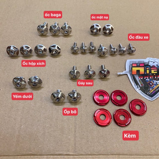 ( TẶNG 5 LONG ĐỀN ĐỎ ) Combo ốc salaya dàn áo gắn các đời xe wave 50 ,100 và 110