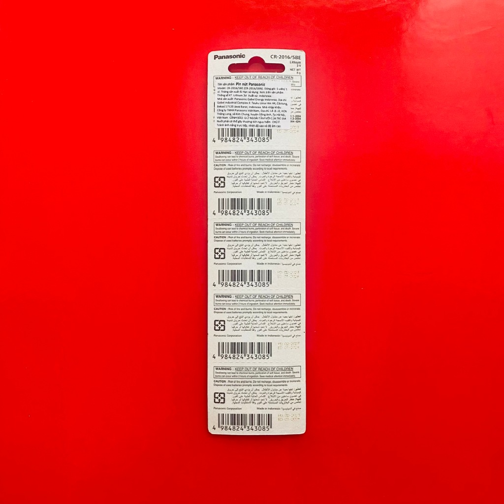 Pin CR2016 Panasonic Lithium 3V dùng smart key, chìa khoá Ô tô xe máy vỉ 1 viên