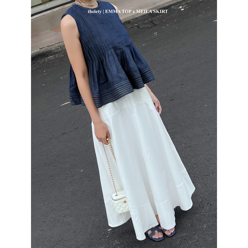 Áo Babydoll Xếp Li EMMA TOP | 𝐭𝐡𝐞𝐥𝐞𝐭𝐲