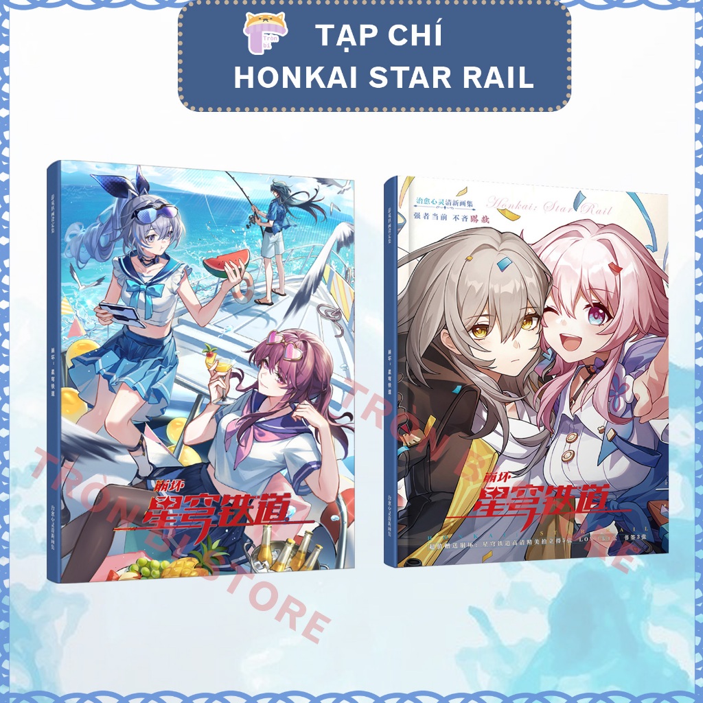 Tạp chí Honkai Star Rail, bộ sưu tập ảnh HD, artbook 17x24cm 64 trang Bailu, Blade, Dan Heng, Jing Yuan, Seele