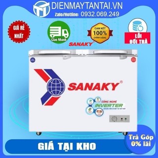 Vh-2599a4k tủ đông inverter sanaky vh-2599a4k 208l-mặt kính cường lực, 1 ngăn 2 cánh, dàn lạnh đồng, miễn phí giao hàng