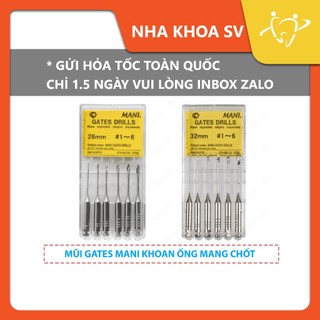 Mũi khoan gates drills mani tạo dạng ống tủy