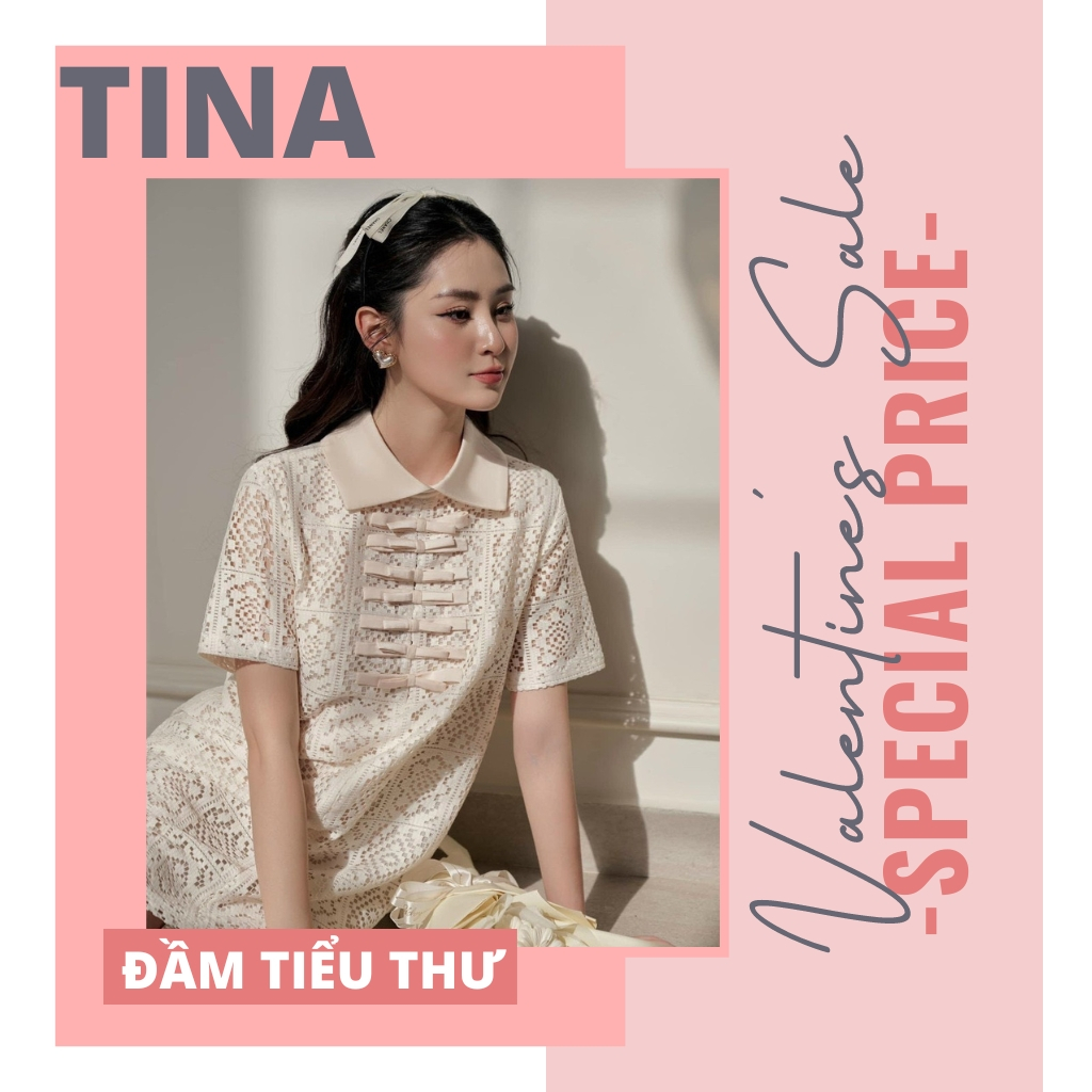 Đầm tiểu thư ZARA, suông chữ A, Đầm thiết kế ren, tay ngắn nơ ngực tỉ mỉ, Đầm suông chữ A midi 2 túi sườn cổ lá sen xinh