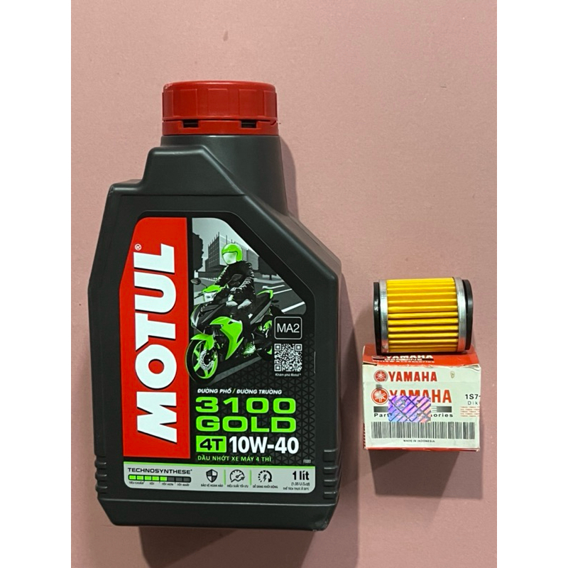 Combo Nhớt + Lọc nhớt [ Nhớt Motul Gold 3100 10W40 1L ]