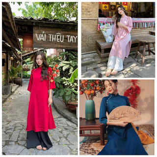  ÁO DÀI CÁCH TÂN NỮ LỤA TRƠN CÚC NGỌC ĐIỆU ĐÀ