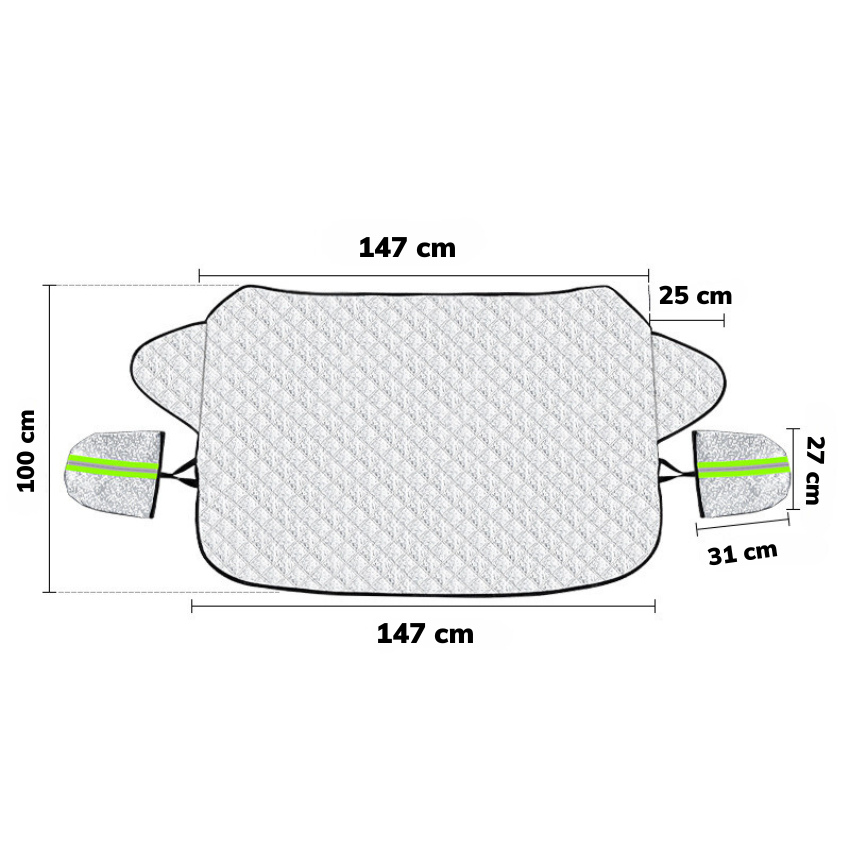 Tấm che nắng kính lái ô tô - Bạt chống nóng hiệu quả với 4 lớp Bạc nhôm đặc biệt, Siêu Bền - Naducar bảo hành 12 tháng