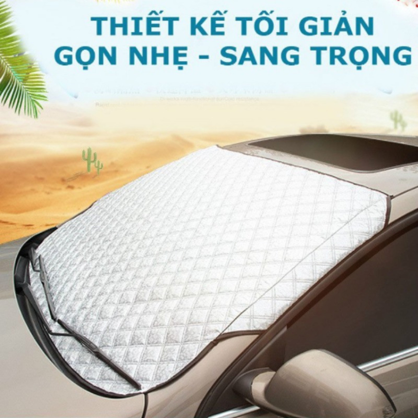 Tấm che nắng kính lái ô tô - Bạt chống nóng hiệu quả với 4 lớp Bạc nhôm đặc biệt, Siêu Bền - Naducar bảo hành 12 tháng