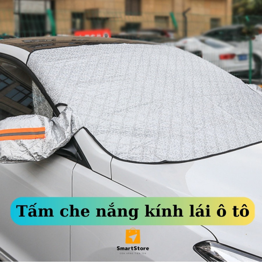 Tấm che nắng kính lái ô tô - Bạt chống nóng hiệu quả với 4 lớp Bạc nhôm đặc biệt, Siêu Bền - Naducar bảo hành 12 tháng